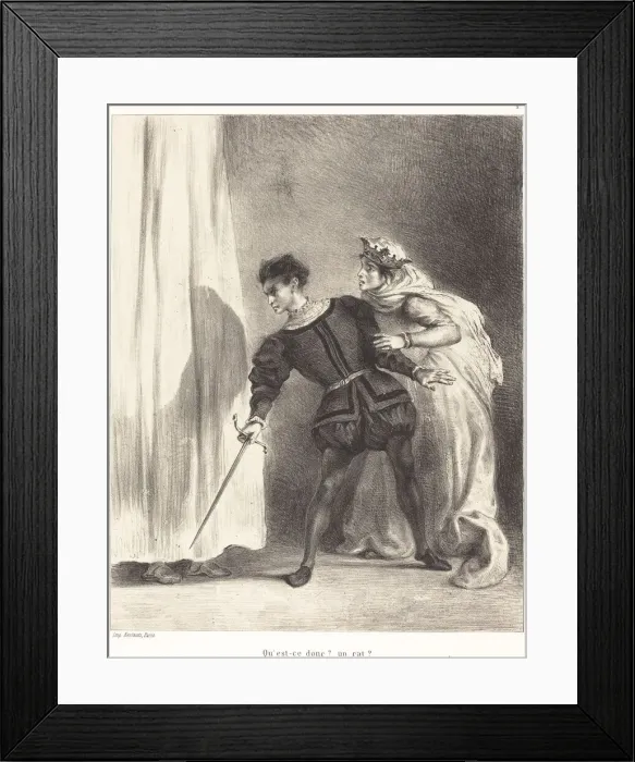 Framed Print : The Murder of Polonius (Act III, Scene IV), 1834 / 1843. Creator: Eugene Delacroix Framed Print : The Murder of Polonius (Act III, Scene IV), 1834 / 1843. Creator: Eugene Delacroix