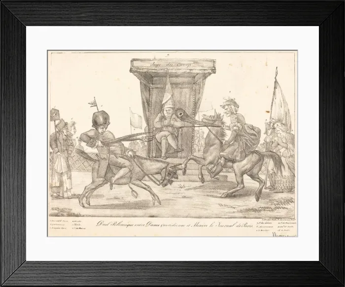 Framed Print : Duel Polemique, 1821. Creator: Eugene Delacroix Framed Print : Duel Polemique, 1821. Creator: Eugene Delacroix