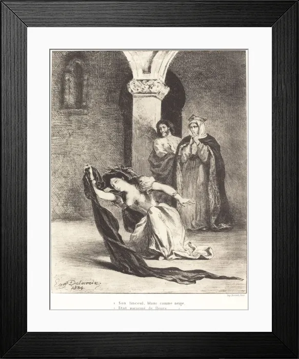 Framed Print : The Song of Ophelia (Act IV, Scene V), 1834. Creator: Eugene Delacroix Framed Print : The Song of Ophelia (Act IV, Scene V), 1834. Creator: Eugene Delacroix