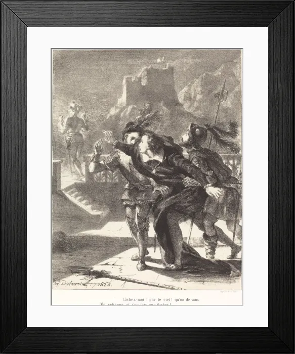 Framed Print : Hamlet Wishes to Follow the Ghost of his Father (Act I, Scene IV), 1835 Framed Print : Hamlet Wishes to Follow the Ghost of his Father (Act I, Scene IV), 1835