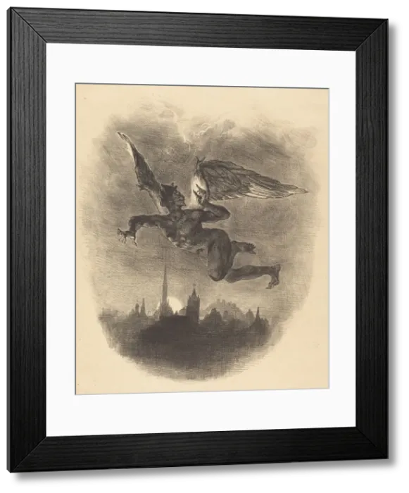 Framed Print : Mephistopheles in the Air, 1828. Creator: Eugene Delacroix Framed Print : Mephistopheles in the Air, 1828. Creator: Eugene Delacroix