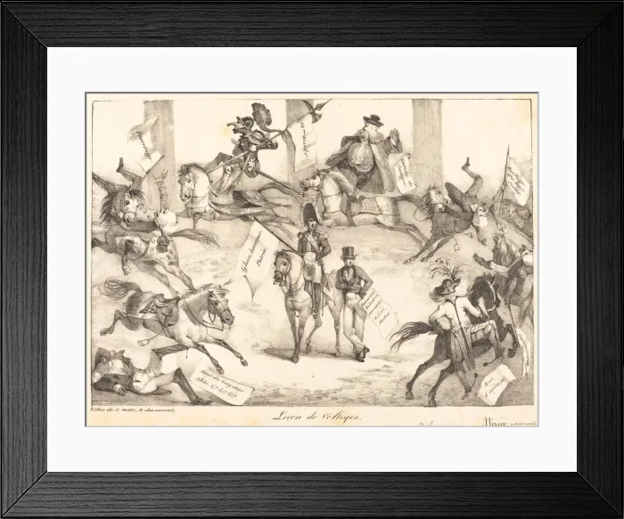 Framed Print : Lecon de Voltiges (Trick Riding), 1822. Creator: Eugene Delacroix Framed Print : Lecon de Voltiges (Trick Riding), 1822. Creator: Eugene Delacroix