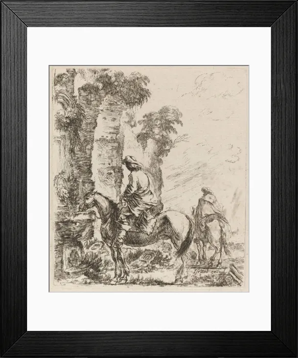 Framed Print : Landscape with Horsemen, 1646. Creator: Stefano della Bella Framed Print : Landscape with Horsemen, 1646. Creator: Stefano della Bella