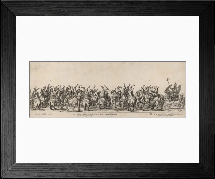 Framed Print : Thirty Archers and Pages, 1633. Creator: Stefano della Bella Framed Print : Thirty Archers and Pages, 1633. Creator: Stefano della Bella