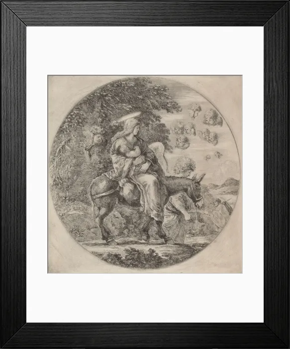 Framed Print : The Flight into Egypt, probably 1662. Creator: Stefano della Bella Framed Print : The Flight into Egypt, probably 1662. Creator: Stefano della Bella