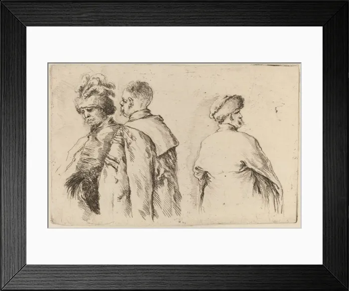 Framed Print : Three Hungarians. Creator: Stefano della Bella Framed Print : Three Hungarians. Creator: Stefano della Bella