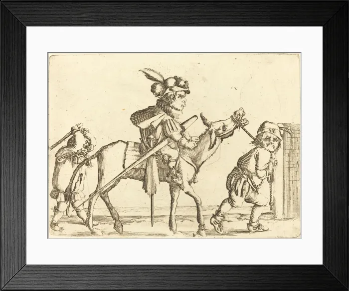 Framed Print : Dwarf Riding an Ass. Creator: Stefano della Bella Framed Print : Dwarf Riding an Ass. Creator: Stefano della Bella