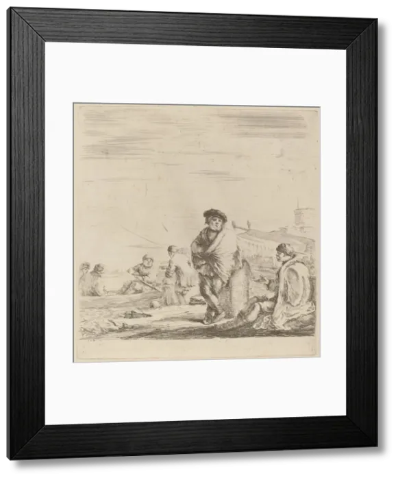 Framed Print : Standing Sailor Talking with a Seated Levantine. Creator: Stefano della Bella Framed Print : Standing Sailor Talking with a Seated Levantine. Creator: Stefano della Bella