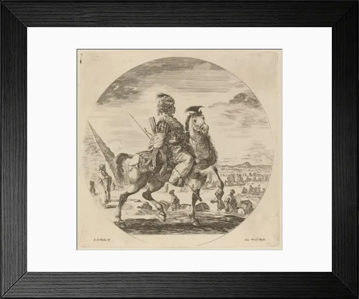 Framed Print : A Black Horseman. Creator: Stefano della Bella Framed Print : A Black Horseman. Creator: Stefano della Bella