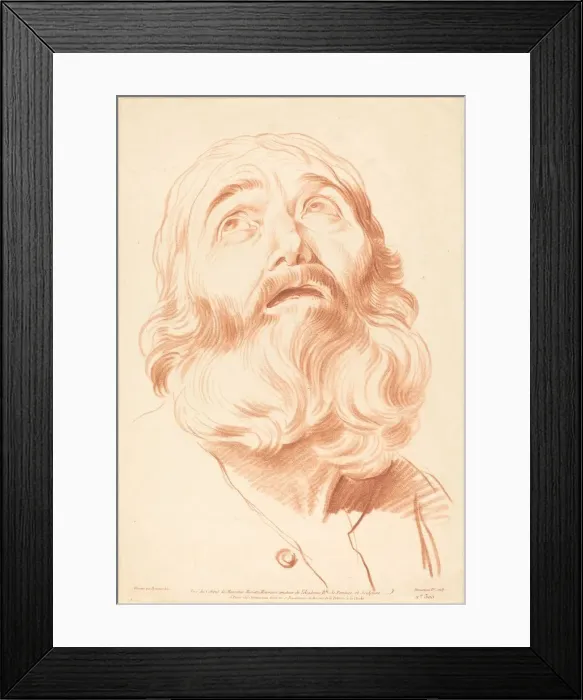 Framed Print : Head of a Man. Creator: Gilles Demarteau Framed Print : Head of a Man. Creator: Gilles Demarteau