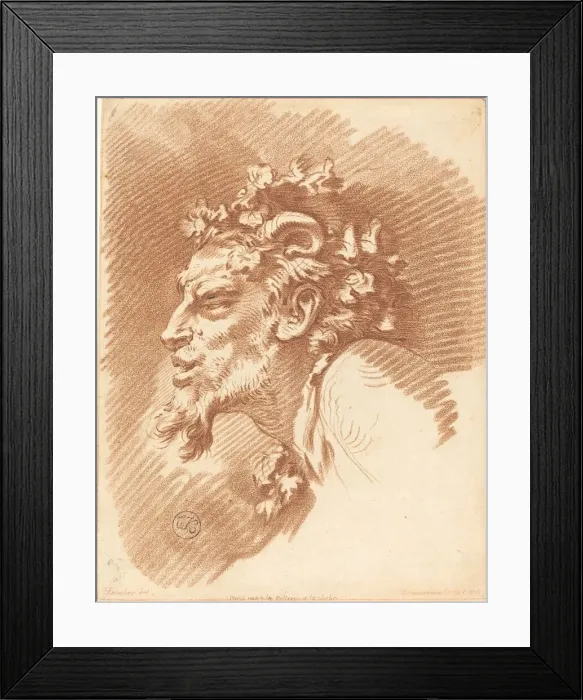 Framed Print : Head of a Faun. Creator: Gilles Demarteau Framed Print : Head of a Faun. Creator: Gilles Demarteau