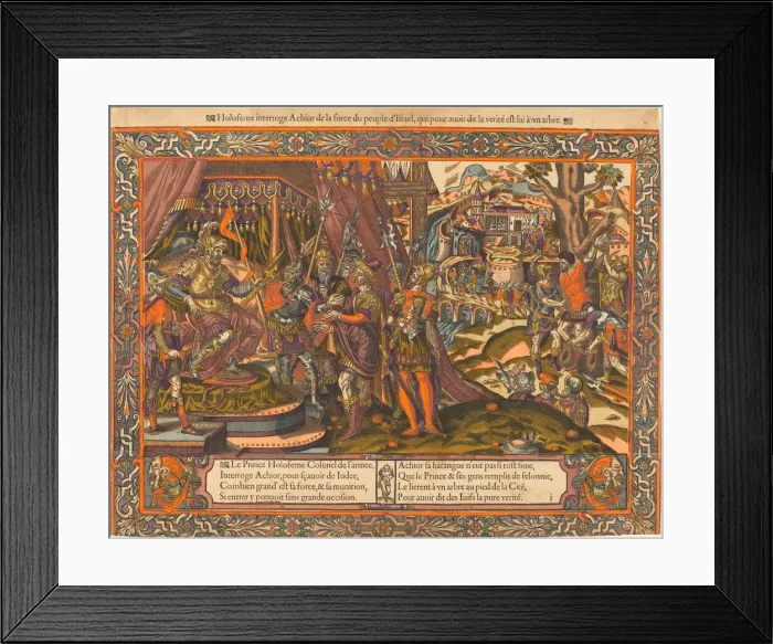 Framed Print : Holofernes Interrogating Achior, c. 1575. Creator: Unknown Framed Print : Holofernes Interrogating Achior, c. 1575. Creator: Unknown