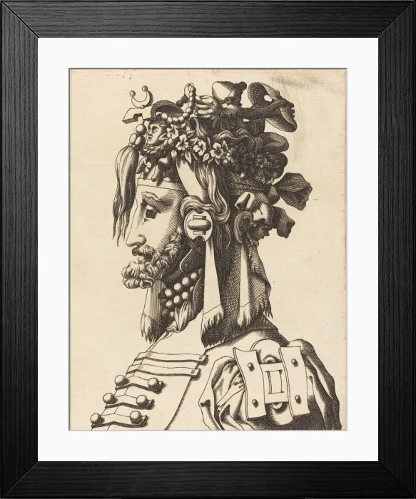 Framed Print : Bust of a Man in an Extravagant Costume, 1560 / 1600. Creator: Unknown Framed Print : Bust of a Man in an Extravagant Costume, 1560 / 1600. Creator: Unknown
