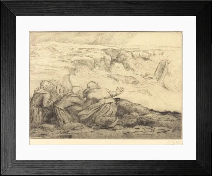 Framed Print : Small Boat in Peril (Barque en peril). Creator: Alphonse Legros Framed Print : Small Boat in Peril (Barque en peril). Creator: Alphonse Legros