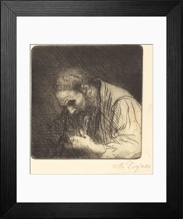 Framed Print : Poor Man (Pauvre homme). Creator: Alphonse Legros Framed Print : Poor Man (Pauvre homme). Creator: Alphonse Legros