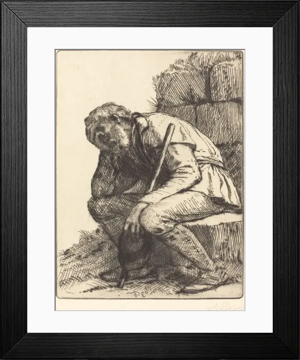 Framed Print : Desperate Man (Le desespere). Creator: Alphonse Legros Framed Print : Desperate Man (Le desespere). Creator: Alphonse Legros