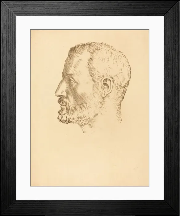 Framed Print : Head of a Man (Tete d homme). Creator: Alphonse Legros Framed Print : Head of a Man (Tete d homme). Creator: Alphonse Legros