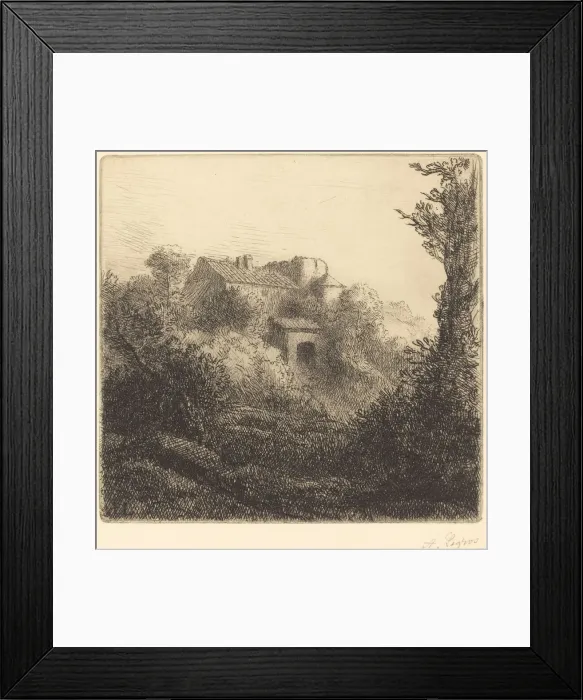 Framed Print : Farm on a Hill (La ferme sur la colline). Creator: Alphonse Legros Framed Print : Farm on a Hill (La ferme sur la colline). Creator: Alphonse Legros