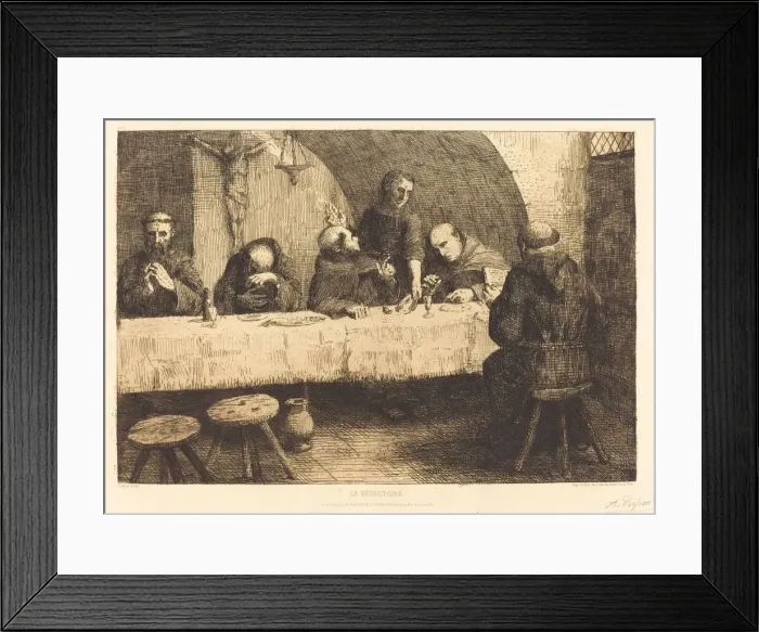 Framed Print : The Refectory (Le refectoire). Creator: Alphonse Legros Framed Print : The Refectory (Le refectoire). Creator: Alphonse Legros