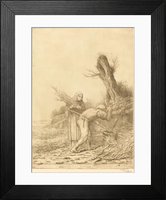 Framed Print : Fagot-makers (Les faiseurs de fagots). Creator: Alphonse Legros Framed Print : Fagot-makers (Les faiseurs de fagots). Creator: Alphonse Legros