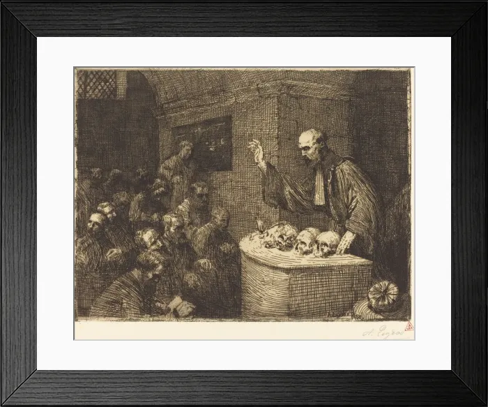 Framed Print : Phrenology Course, 2nd plate (Le cours de phrenologie), 1906. Creator: Alphonse Legros Framed Print : Phrenology Course, 2nd plate (Le cours de phrenologie), 1906. Creator: Alphonse Legros