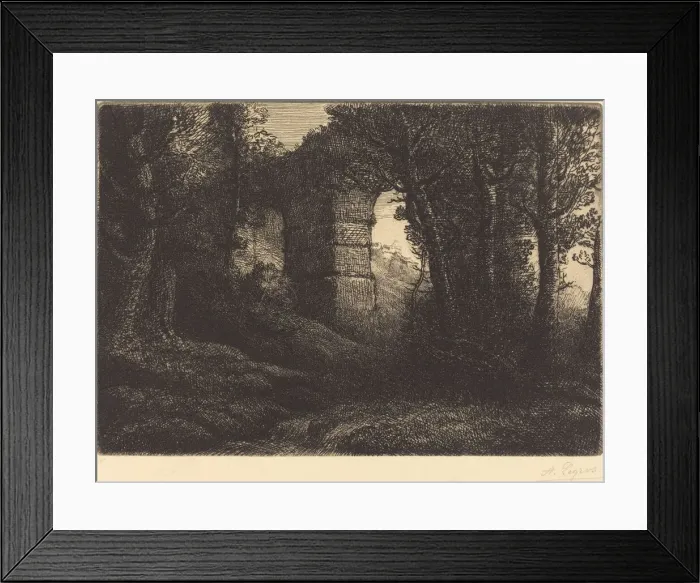 Framed Print : Ruins of an Ancient Aqueduct (Ruine d un ancien aqueduc). Creator: Alphonse Legros Framed Print : Ruins of an Ancient Aqueduct (Ruine d un ancien aqueduc). Creator: Alphonse Legros