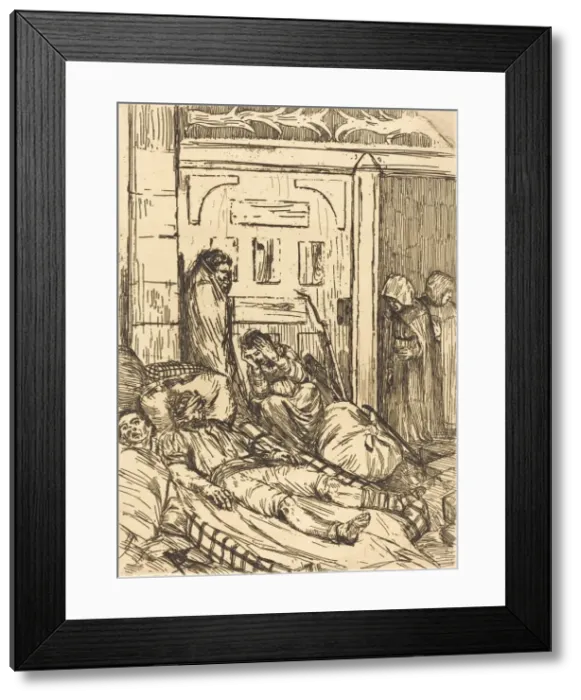 Framed Print : Field Hospital (L ambulance). Creator: Alphonse Legros Framed Print : Field Hospital (L ambulance). Creator: Alphonse Legros