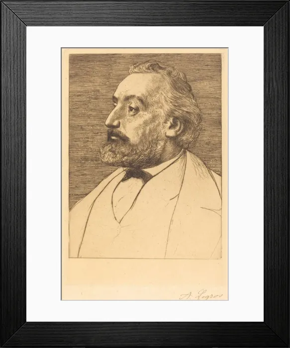 Framed Print : Leon Gambetta, 2nd plate. Creator: Alphonse Legros Framed Print : Leon Gambetta, 2nd plate. Creator: Alphonse Legros