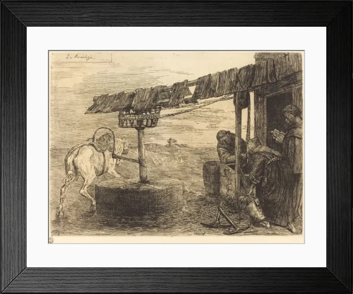 Framed Print : Horse-driven Mill (Le manege). Creator: Alphonse Legros Framed Print : Horse-driven Mill (Le manege). Creator: Alphonse Legros