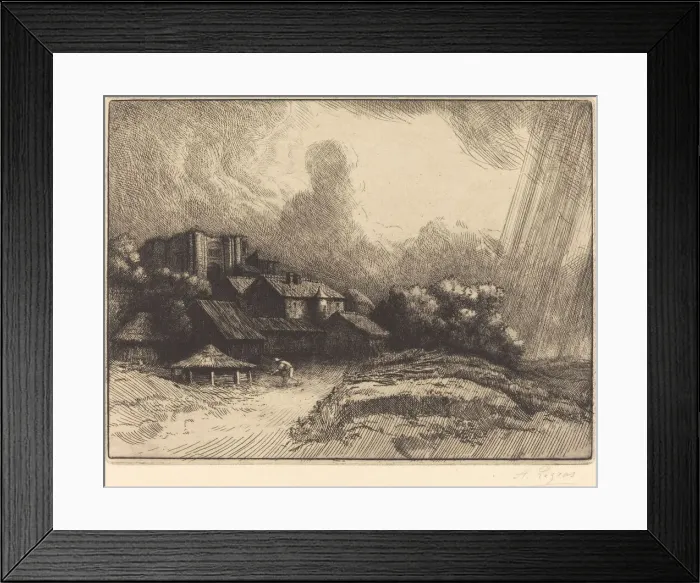Framed Print : Farm at the Monastery (La ferme de l abbaye). Creator: Alphonse Legros Framed Print : Farm at the Monastery (La ferme de l abbaye). Creator: Alphonse Legros