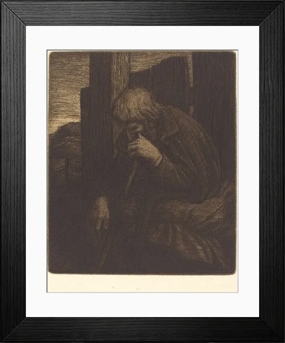Framed Print : Thinker (Le penseur). Creator: Alphonse Legros Framed Print : Thinker (Le penseur). Creator: Alphonse Legros