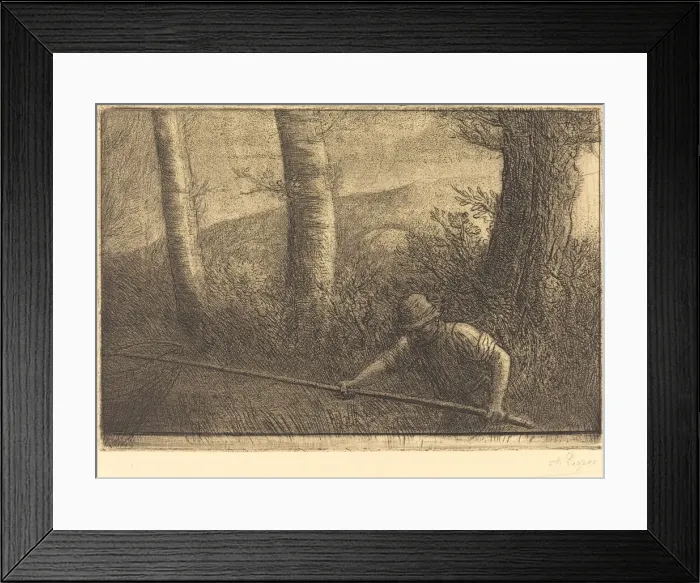 Framed Print : Fisherman with a Hoop-net (La peche a la truble). Creator: Alphonse Legros Framed Print : Fisherman with a Hoop-net (La peche a la truble). Creator: Alphonse Legros