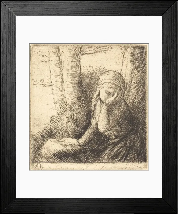 Framed Print : Desperate Young Girl (La jeune desesperee). Creator: Alphonse Legros Framed Print : Desperate Young Girl (La jeune desesperee). Creator: Alphonse Legros