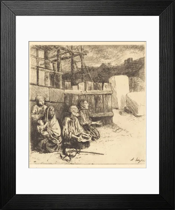 Framed Print : English Beggars (Les mendiants anglais), 1875. Creator: Alphonse Legros Framed Print : English Beggars (Les mendiants anglais), 1875. Creator: Alphonse Legros