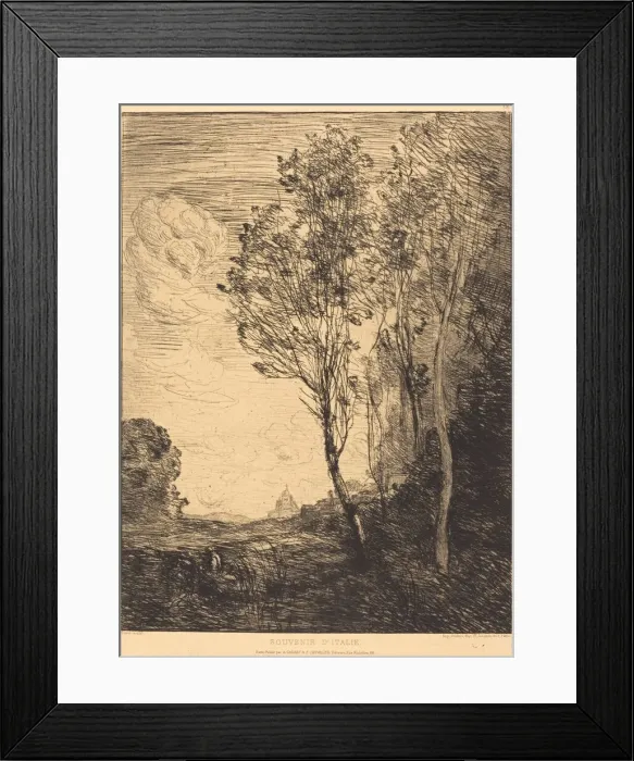 Framed Print : Souvenir of Italy (Souvenir d Italie), 1866. Creator: Jean-Baptiste-Camille Corot Framed Print : Souvenir of Italy (Souvenir d Italie), 1866. Creator: Jean-Baptiste-Camille Corot