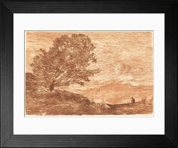 Framed Print : A Lake in the Tyrol (Un lac du Tyrol), 1863. Creator: Jean-Baptiste-Camille Corot Framed Print : A Lake in the Tyrol (Un lac du Tyrol), 1863. Creator: Jean-Baptiste-Camille Corot