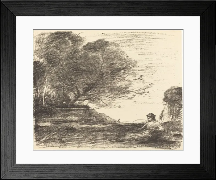 Framed Print : Sappho (Sapho), 1871. Creator: Jean-Baptiste-Camille Corot Framed Print : Sappho (Sapho), 1871. Creator: Jean-Baptiste-Camille Corot