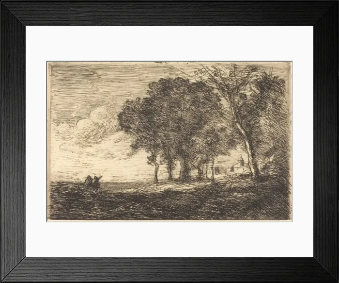 Framed Print : Italian Landscape (Paysage d Italie), c. 1865. Creator: Jean-Baptiste-Camille Corot Framed Print : Italian Landscape (Paysage d Italie), c. 1865. Creator: Jean-Baptiste-Camille Corot