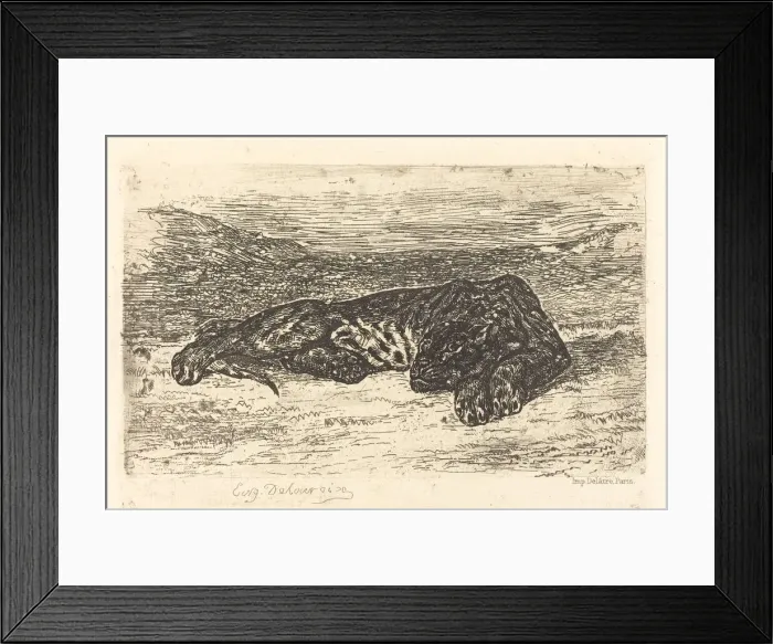 Framed Print : Tiger Sleeping in the Desert (Tigre couchedans le desert), 1846 Framed Print : Tiger Sleeping in the Desert (Tigre couchedans le desert), 1846