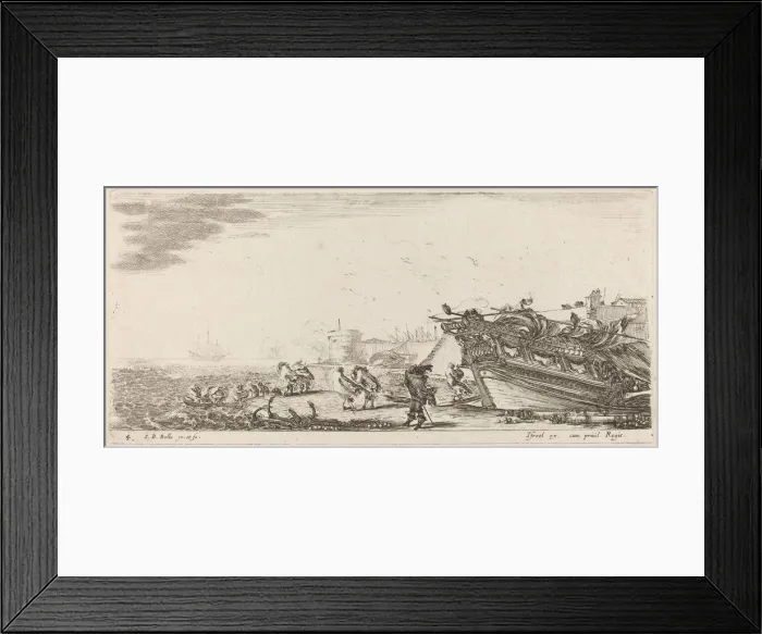 Framed Print : Windy Harbor, 1644. Creator: Stefano della Bella Framed Print : Windy Harbor, 1644. Creator: Stefano della Bella