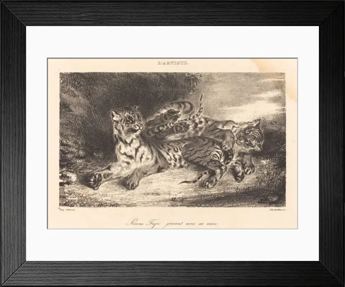 Framed Print : Young Tiger Playing with its Mother (Jeune tigre jouant avec sa mere), 1831 Framed Print : Young Tiger Playing with its Mother (Jeune tigre jouant avec sa mere), 1831