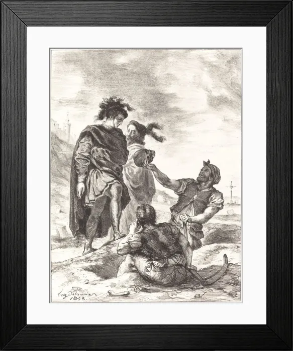 Framed Print : Hamlet and Horatio before the Gravediggers (Act V, Scene I), 1843 Framed Print : Hamlet and Horatio before the Gravediggers (Act V, Scene I), 1843