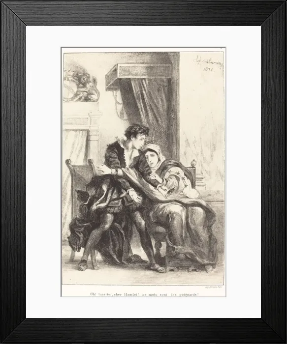 Framed Print : Hamlet and the Queen (Act III, Scene IV), 1834. Creator: Eugene Delacroix Framed Print : Hamlet and the Queen (Act III, Scene IV), 1834. Creator: Eugene Delacroix