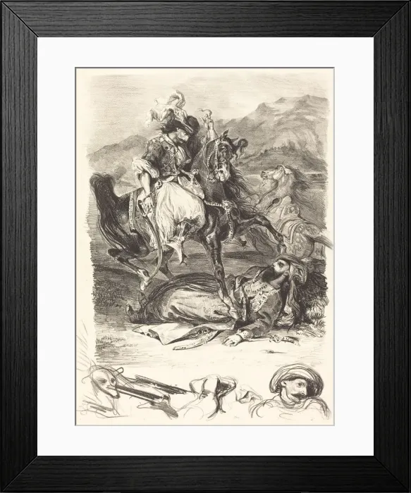 Framed Print : The Battle of the Giaour and the Pasha (Combat du Giaour et du Pacha), 1827 Framed Print : The Battle of the Giaour and the Pasha (Combat du Giaour et du Pacha), 1827