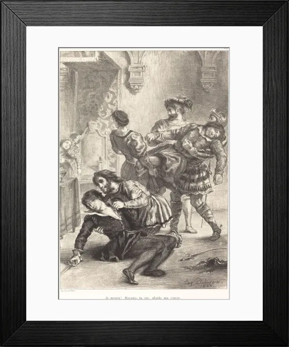 Framed Print : The Death of Hamlet (Act V, Scene II), 1843. Creator: Eugene Delacroix Framed Print : The Death of Hamlet (Act V, Scene II), 1843. Creator: Eugene Delacroix