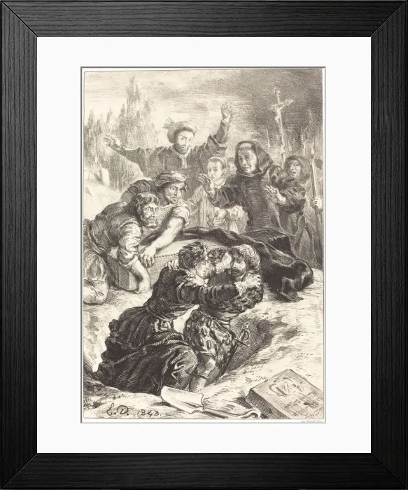 Framed Print : Hamlet and Laertes in the Grave of Ophelia (Act V, Scene I), 1843 Framed Print : Hamlet and Laertes in the Grave of Ophelia (Act V, Scene I), 1843