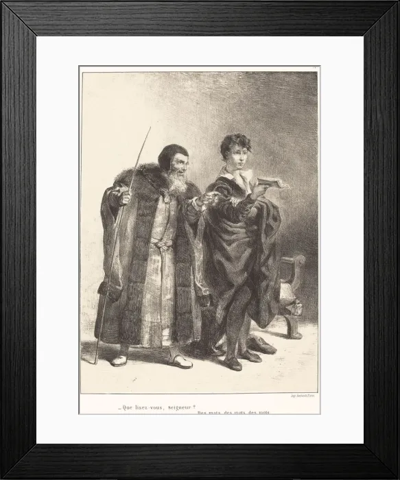 Framed Print : Polonius and Hamlet (Act II, Scene II), 1834 / 1843. Creator: Eugene Delacroix Framed Print : Polonius and Hamlet (Act II, Scene II), 1834 / 1843. Creator: Eugene Delacroix