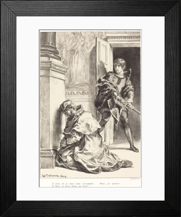 Framed Print : Hamlet is Tempted to Kill the King (Act III, Scene III), 1834 / 1843 Framed Print : Hamlet is Tempted to Kill the King (Act III, Scene III), 1834 / 1843