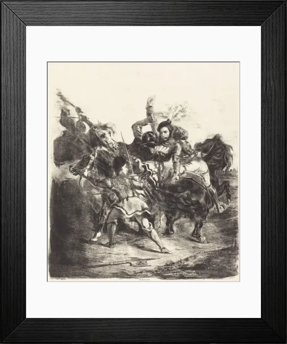 Framed Print : Weislingen Attacked by the Forces of Goetz (Weislingen attaqué Framed Print : Weislingen Attacked by the Forces of Goetz (Weislingen attaqué