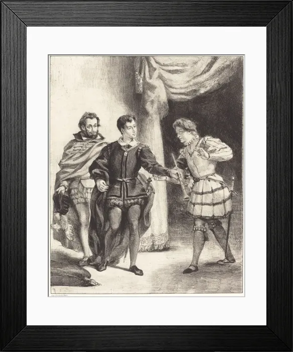 Framed Print : Hamlet and Guildenstern (Act III, Scene II), 1834 / 1843. Creator: Eugene Delacroix Framed Print : Hamlet and Guildenstern (Act III, Scene II), 1834 / 1843. Creator: Eugene Delacroix